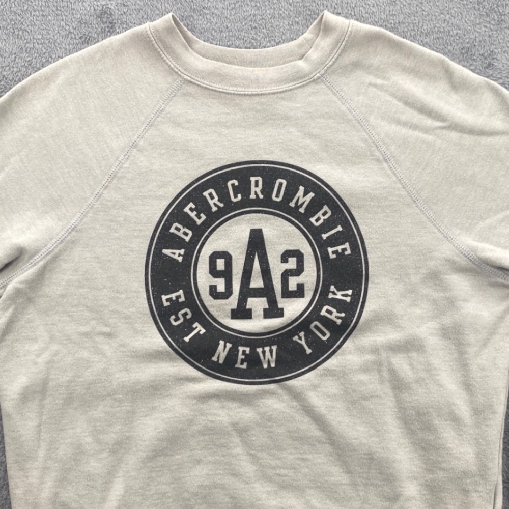 Abercrombie Kids Sweatshirt Kids Small Gray Raglan Graphic Pullover Fleece